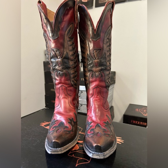 NWB CUSTOM FREEBIRD RED WILLIE WESTERN BOOT 6 - Picture 5 of 6